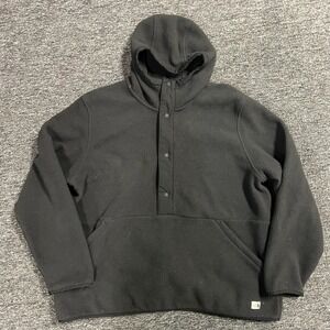 The North Face Fleece Hoodie Mens XXL Black Snap Pullover Jacket NF0A4P8D